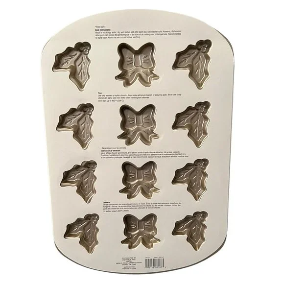 Celebrate It Bows And Holly Leaf Cookie Baking Sheet, Mold Non Stick - Picture 2 of 3